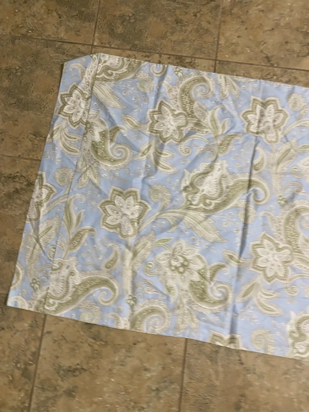 Earl & Wilson Pakistan Made Light Blue  Paisley Floral 1 King Size Pillow Sham